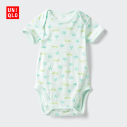 优衣库 婴幼儿网眼包臀衣/短袖/1件装宝宝衣服连体衣481772 54 绿色 80cm