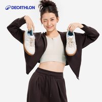 迪卡侬 德训鞋复古女生板鞋运动休闲牛皮低帮鞋平底好看RFA2