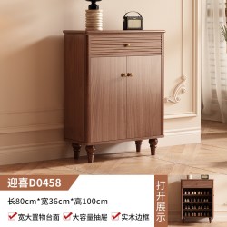中式鞋柜家用门口2026新款多层玄关收纳靠墙一体大容量储物收纳柜