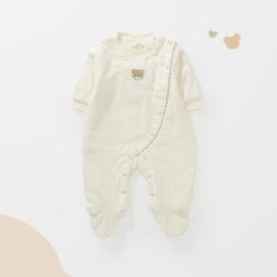 拉比 熊Baby连脚婴儿连体衣春秋新生儿哈衣护肚护脚柔软舒适
