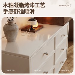 蔓斯菲尔 床尾梳妆台斗柜一体2026新款中古风伸缩化妆桌法式卧室收纳储物柜
