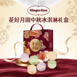 哈根达斯 花好月圆 中秋冰淇淋礼盒360g 礼品团购纸质券