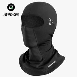 洛克兄弟秋冬季骑行保暖头套户外摩托车防风抓绒全脸面罩围脖套男