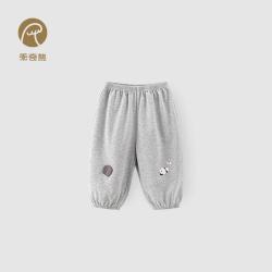 乖奇熊 儿童休闲裤子夏季男女宝宝纯棉防蚊裤薄款婴幼儿可爱外出束脚长裤