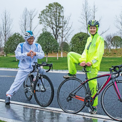 洛克兄弟 骑行风衣男女成人电动车摩托车便携防小雨山地车骑行风衣 升级版-黑色裤子 M