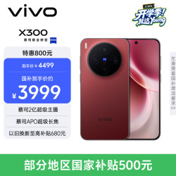 vivo X300 蔡司2亿超级主摄 好运红 16GB+256GB 手机