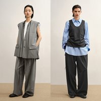 LESS 通勤职场西装裤秋优雅直筒垂感含绵羊毛休闲裤女2P7E18330
