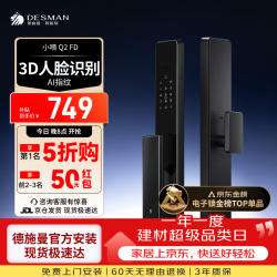 德施曼 Q2FD 3D人脸识别 星爵黑 智能门锁