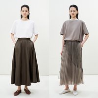 LESS 夏季全棉T恤女通勤休闲宽松圆领纯色百搭短袖上衣女2P5113640