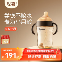 世喜 婴儿学饮杯水杯7个月+宝宝鸭嘴杯PPSU喝水奶瓶牛奶吸管杯300ml 吸管杯 300ml 7月+