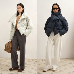 LESS 冬休闲气质随性宽松可翻立领短款鹅绒服2P0C17630