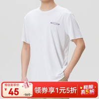 斯凯奇 P226M155-0019 宽松透气 白色 L 男士短袖T恤