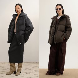 LESS 冬季白鸭绒羽绒服女休闲慵懒感简约连帽保暖外套2PAC15790