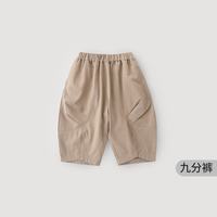 巴厘小猪 男童裤子洋气炸街工装裤宝宝春秋装长裤女童休闲裤春秋款外出裤子 浅咖 110