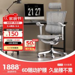Ergonor 保友 优b雄鹰 人体工学电脑椅 银白网 可旋转可升降扶手