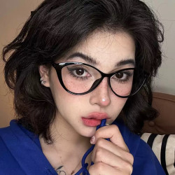 网红同款三角猫眼蝶形辣妹眼镜