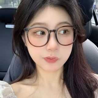 大框TR90韩系眼镜近视女专业可配有度数散光镜片素颜显瘦茶色眼睛