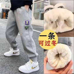 男童裤子加绒中大童宽松棉裤冬款加绒加厚儿童保暖裤男孩新款外穿