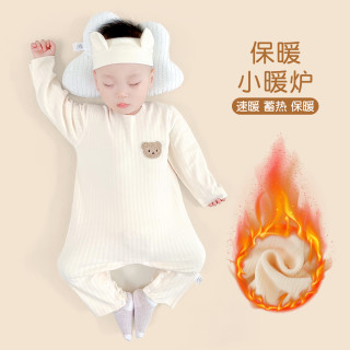 婴儿连体衣保暖秋冬儿童哈衣加绒长袖舒适速暖蓄热加厚宝宝秋冬季