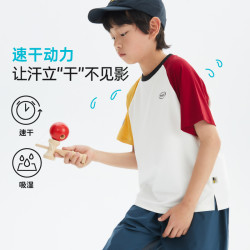 mipo/蜜扑mipo夏拼接插肩吸湿透气轻薄T恤儿童