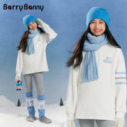 Barry Banny BarryBanny女童宽松长袖T恤大童洋气上衣2026秋冬新款时尚卫衣