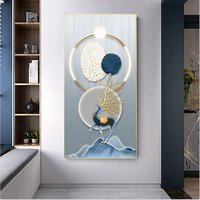 玄关装饰画新款现代简约轻奢风走廊挂画晶瓷镶钻抽象立体喷绘正版