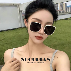 白色遮阳镜大框方形太阳镜女防紫外线时尚墨镜男潮流眼镜气质网红