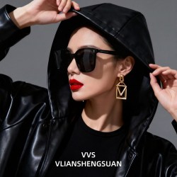 VVS 眼镜墨镜太阳镜黑色方框韩版时尚大框百搭街拍经典潮流款FRIDA