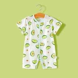 新生婴儿连体衣纯棉男宝宝衣服夏装睡衣夏季薄款哈衣爬服短袖短裤