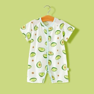 新生婴儿连体衣纯棉男宝宝衣服夏装睡衣夏季薄款哈衣爬服短袖短裤
