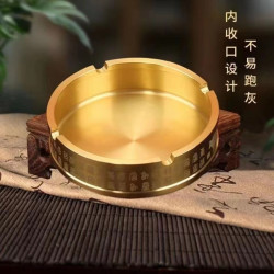工厂直销五虎烟灰缸五牛烟灰缸全黄铜加厚耐用金色烟缸