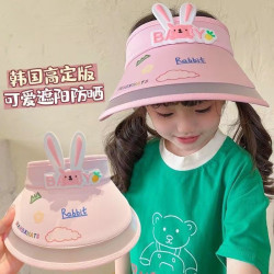 儿童防晒帽子遮阳帽夏季防紫外线2023新款薄款空顶洋气太阳帽女款