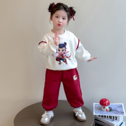（闪灯套装）女童2025秋冬套装女宝宝春季卫衣卫裤两件套
