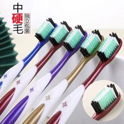 硬毛牙刷独立包装牙刷高档高档刷丝去渍清洁高密度家用通用手动