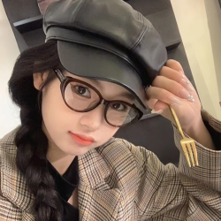 芬驰 明星同款素颜防蓝光平光镜复古方圆脸显瘦学生度数女猫眼黑框眼镜