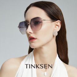 TINKSEN/汀克森多边形潮流女士尼龙太阳镜街拍超轻户外防紫外线