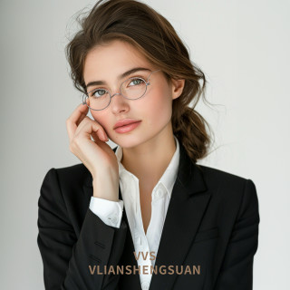 VVS 眼镜镜框老花镜防蓝光日系韩版高级超薄高清时尚椭圆款8040