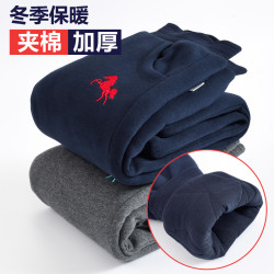 哈皮鲁 儿童冬季裤子男童三层夹棉加绒裤外穿加厚加棉保暖中大童15岁棉裤