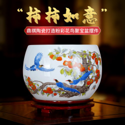 鼎祺陶瓷 景德镇大号事事如意陶瓷聚宝盆高档客厅玄关书房办公室摆件装饰品