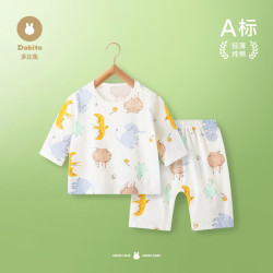 多比兔 Dobito/多比兔夏季超薄纯棉七分短袖7分裤婴幼儿宝宝空调服睡衣