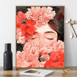 花宴少女|真心diy数字油画填涂色装饰画手绘减压填色画油彩画送礼