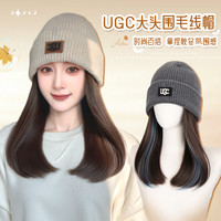 大头围内扣帽子假发一体式加厚保暖冬季新款毛线帽