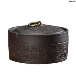 百福紫砂烟灰缸百福复古防飞灰烟灰缸复古高档上档次创意家用客厅