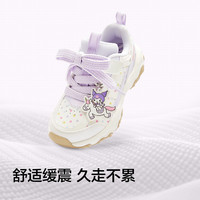 巴拉巴拉 童鞋儿童慢跑鞋女童春秋潮 白紫色调28 (脚长16.8-17.2/内长18.4)