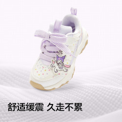 巴拉巴拉 童鞋儿童慢跑鞋女童春秋潮 白紫色调28 (脚长16.8-17.2/内长18.4)