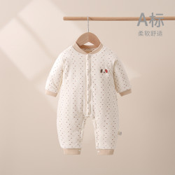 婴儿衣服无骨加厚夹棉连体衣宝宝冬季哈衣爬服婴儿外穿棉服