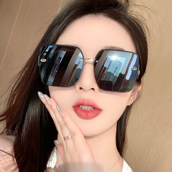OGK 太阳眼镜女士2026新款网红防紫外线时尚高档无框百搭气质墨镜女款