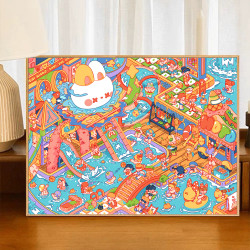 八代背板 治愈可爱DIY数字油画丙烯手工装饰画