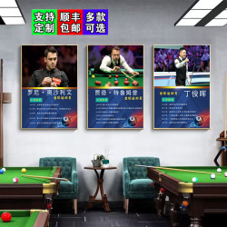 桌球室台球厅装饰画海报墙面贴纸斯诺克俱乐部丁俊晖潘晓婷明星