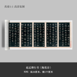 赵孟頫行书《梅花诗》毛笔练字帖原大高清复制临摹手裱成人